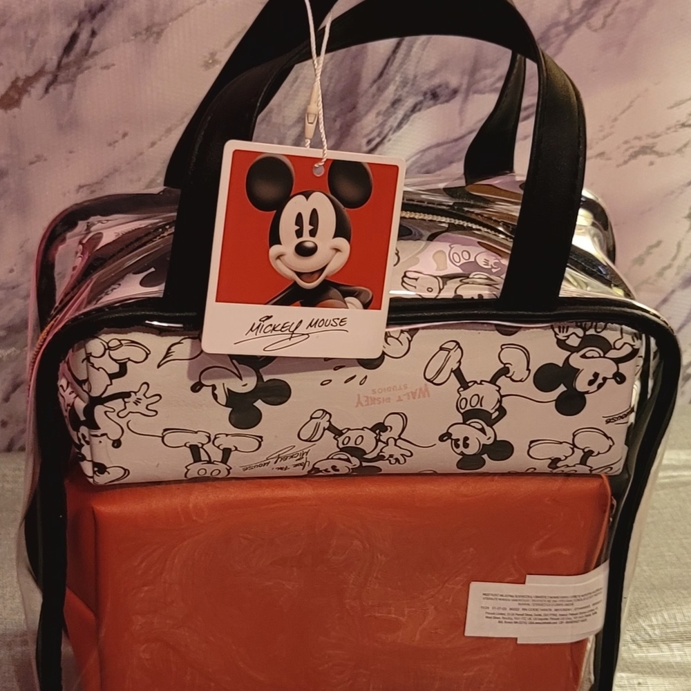 Disney Primark MICKEY Mouse 3- Piece Cosmetic And Toiletry Bag Set! New With Tag - Picture 2 of 4
